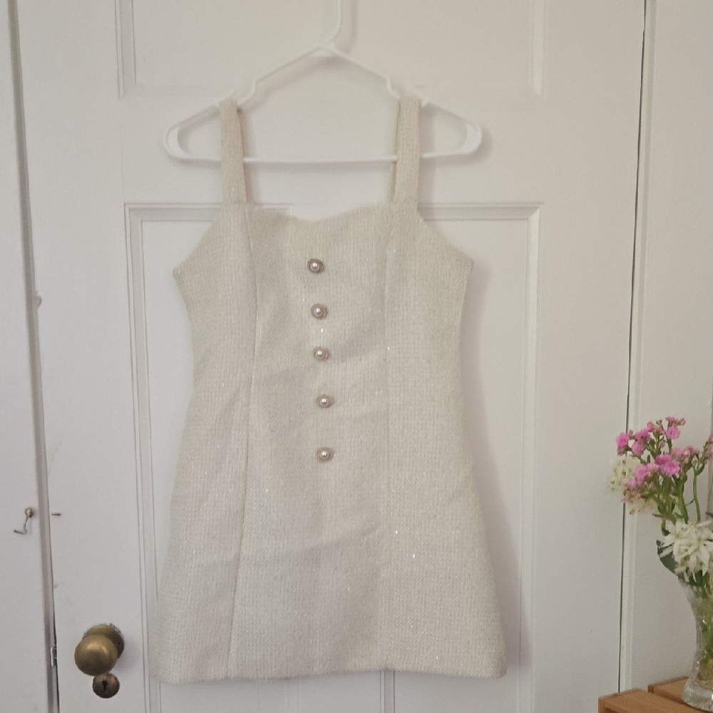 Vintage Cream And Gold Dress